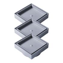 Kit 3 Ralos Invisível Oculto Seca Piso Porcelanato Inteligente 13cm x 13cm Cinza Giofer