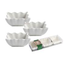 Kit 3 Ramekin Quadrados Tigela em Porcelana Pequena Ramequim