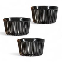 Kit 3 Ramequim Plástico Canelado 170mL Molhos Petiscos