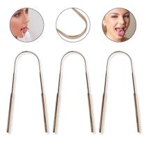 Kit 3 Raspador Limpador Língua Cobre Limpeza Remove Bactéria Saúde Bucal Higiene
