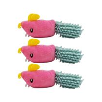 Kit 3 Ratos De Pelúcia Em Cores Vibrantes Brinquedos Para Gato Com Catnip