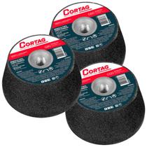 Kit 3 Rebolo Copo Cônico Esmerilhadeira Lixadeira Acabamento Kit 3 Rebolo Copo Cônico Esmerilhadeira Lixadeira Acabamento
