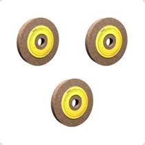 Kit 3 Rebolo Disco Desbaste Acabamento Aço Furadeira 76x10mm