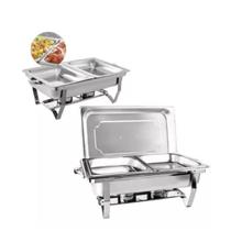 Kit 3 Rechaud Retangular 9 L Com 2 Cubas 1/2 Banho Maria Kit 3 Rechaud Retangular 9 L Com 2 Cubas 1/2 Banho Maria