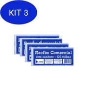 Kit 3 Recibo Comercial Tamoio Com Canhoto 100 Folhas Com
