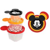 Kit 3 Recipientes Plásticos Mickey Pequenos Pote para Alimentos e Temperos