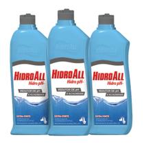 Kit 3 Redutor De Ph E Alcalinidade Para Piscinas Hidroall 1 Litro
