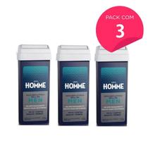 Kit 3 Refil Cera Depilatória Depil Homme Maculino Deo 100g Kit 3 Refil Cera Depilatória Depil Homme Maculino Deo 100g