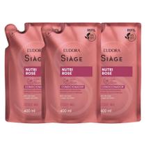 Kit 3 Refil de Condicionador Nutri Rosé Nutrição Raiz e Pontas 400ml Eudora Siàge