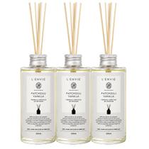 Kit 3 Refil Difusor de Perfume Patchouli Vanilla Lenvie com Varetas 200ml