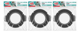Kit 3 Refil Esfregão Mop Giratório Fit Limpeza Pesada Flash Limp