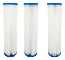 Kit 3 Refil Filtro Água Plissado Lavável 9 3/4 25 E 50 Micra Branco