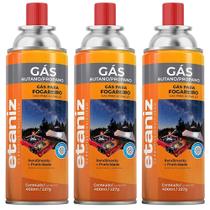Kit 3 Refil Gás Fogareiro 400ml 227g Butano Portátil Camping Churrasco Cozinha Maçaricos