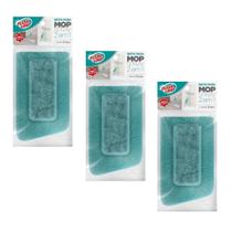 Kit 3 Refil Microfibra Para Mop Spray 2x1 Rodo Mágico Esfregão Flash Limp RMOP6064