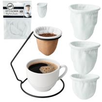 Kit 3 refil mini coador café individual filtro pano pequeno