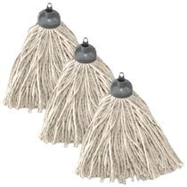 Kit 3 refil mini mop superpro esfregão algodao branco