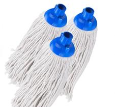 Kit 3 Refil Mop Esfregão Algodao Branco