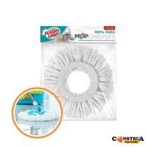 Kit 3 Refil Mop Giratorio Fit Esfregão Microfibra Base 14Cm - Flash Limp