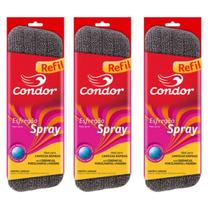 Kit 3 Refil para Mop Spray Esfregão Microfibra Limpeza Rapida Condor 1690R Kit 3 Refil para Mop Spray Esfregão Microfibra Limpeza Rapida Condor 1690R