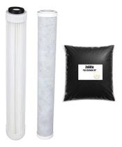 Kit 3 Refil Reposição Filtro Tira Ferro Cloro Sedimentos Branco