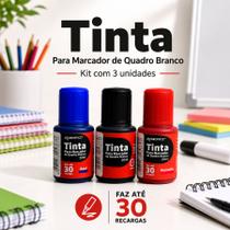 Kit 3 Refil Tinta Para Pincel Marcador Quadro Branco 20ml Jocar Kit 3 Refil Tinta Para Pincel Marcador Quadro Branco 20ml Jocar