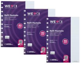 Kit 3 Refis Caderno Inteligente Original Pautado Grande 90g