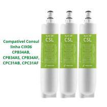 Kit 3 Refis Compatíveis Purificador Consul CIX06 CPB34AB-CPB34AS-CPB34AF-CPC31AB-CPC31AF - CSL - Hidrofiltros