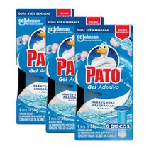 Kit 3 Refis Detergente Sanitário Pato Gel Adesivo Marine 6 Discos cada
