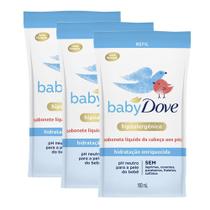 Kit 3 Refis Sabonete Líquido Baby Dove da Cabeça aos Pés Hidratação Enriquecida 180ml