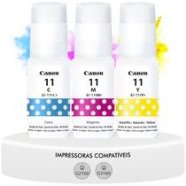 Kit 3 Refis Tintas Gi11 Coloridas Originais Canon P/ Impressoras G2160 G3160 Kit 3 Refis Tintas Gi11 Coloridas Originais Canon P/ Impressoras G2160 G3160
