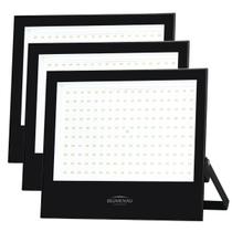Kit 3 Refletor Blumenau de Led Slim 200W 6500K Preto Bivolt Kit 3 Refletor Blumenau de Led Slim 200W 6500K Preto Bivolt