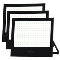 Kit 3 Refletor Blumenau De Led Slim 200w 6500k Preto Bivolt Kit 3 Refletor Blumenau De Led Slim 200w 6500k Preto Bivolt