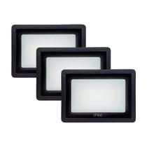 Kit 3 Refletor De Led Holofote 500w Ip66 Luz Fria A Prova D Agua Alta Potência Empresa Quintal Grande