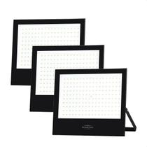 Kit 3 Refletor de Led Slim 150W Blumenau Preto Bivolt Kit 3 Refletor de Led Slim 150W Blumenau Preto Bivolt