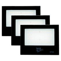 Kit 3 Refletor Holofote 150w Smd Luz Branco Frio 6500k Ip66 Refletor Quintal Holofote Decoração Iluminação Forte Galpão Bivolt