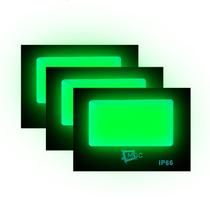 Kit 3 Refletor Holofote 30w Luz Verde A Prova De Agua Decoração Jardim IP66 Bivolt