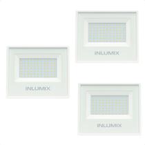 Kit 3 Refletor Holofote De Led 50w Branco Frio 6500k Branco 110/220v Kit 3 Refletor Holofote De Led 50w Branco Frio 6500k Branco 110/220v