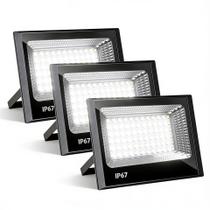 Kit 3 Refletor Led 100w Luz Verde 1º Linha Avery 127/220v Preto Branco-frio Kit 3 Refletor Led 100w Luz Verde 1º Linha Avery 127/220v Preto Branco-frio
