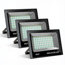 Kit 3 Refletor Led 100w Luz Verde Avery Bivolt Preto Resistente Água Holofote Led 100w Refletor Bivo Kit 3 Refletor Led 100w Luz Verde Avery Bivolt Preto Resistente Água Holofote Led 100w Refletor Bivo