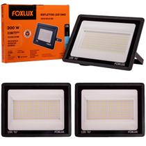 Kit 3 Refletor LED 200W Bivolt Luz Branca IP65 Foxlux