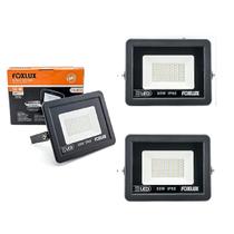 Kit 3 Refletor LED 50W Bivolt Luz Branca 6500K Foxlux