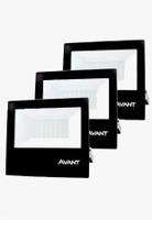 Kit 3 refletor led 50w luz branco frio 6500k ip65 avant