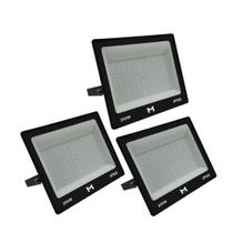 Kit 3 Refletor Led Holofote 200w Ip66 Bivolt Branco Frio