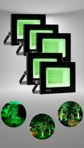 Kit 3 Refletor LED Mini 30W Verde Slim Prova D'água Kit 3 Refletor LED Mini 30W Verde Slim Prova D'água
