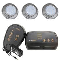 Kit 3 Refletor LED Piscina RGB 9W Inox + Central Compacta. Kit 3 Refletor LED Piscina RGB 9W Inox + Central Compacta.