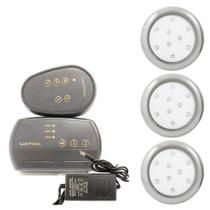 Kit 3 Refletor LED Piscina RGB 9W Inox + Central Compacta