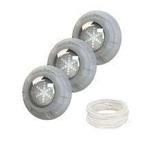 Kit 3 Refletor Led RGB 9W Para Piscina Luxpool Com Cabo 10M