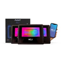 Kit 3 Refletor Led Smart Inteligente Wi Fi 50w RGB Colorido Bivolt Preto Cod: 290318179-3 Neo Avant