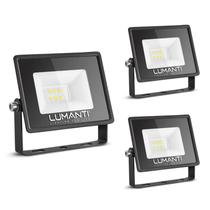 KIT 3 Refletor LED Start 10w IP66 Prova D' Água Luz Amarela