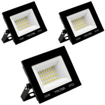 Kit 3 Refletor Led Volter Ip65 50w 6500k Preto 4000lm Kit 3 Refletor Led Volter Ip65 50w 6500k Preto 4000lm